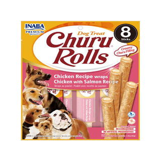 Churu Sticks Rolls de Frango e Salmão para cães – Multipack 8